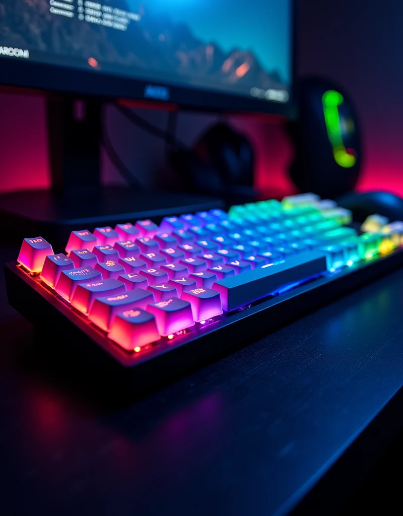 RGB keyboards use different types of keycaps, so there are several factors to consider.: Keycap Compatibility: RGB keyboards often use keycaps that are designed to match the distribution of LED light. Therefore, a keycap with a translucent or semi-transparent appearance will allow the LED light to shine through better, allowing the RGB light to shine through the keycap and making the lighting display more beautiful. Keycap material: PBT (Polybutylene Terephthalate): Good wear and fade resistant ABS material (Acrylonitrile Butadiene Styrene): Relatively cheaper material but can wear out faster than other materials. Design and pattern.: Keycaps can have various designs and patterns, such as transparent keycaps., Patterned glaze, Or keycaps with different printing patterns. Installation: The new keycaps you choose should match your keyboard's switch style, such as Cherry MX., razer, Or other types of switches, changing keycaps is a great way to customize your keyboard to give it a unique look and make the experience more special.