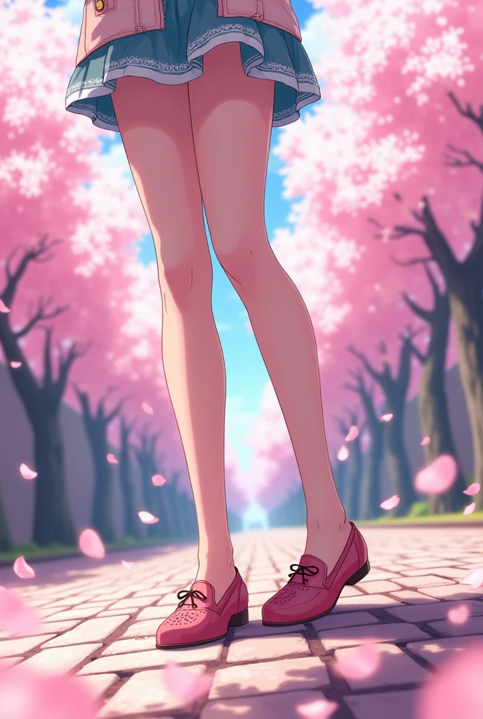 Anime girl feet with flat shoes 