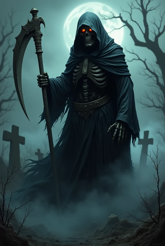 Drawing of a grim reaper 