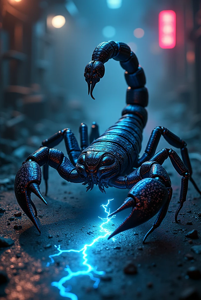 Drawing of a scorpion with a power cable stinger
