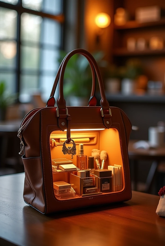 Handbag that have lights inside for easy finding things 