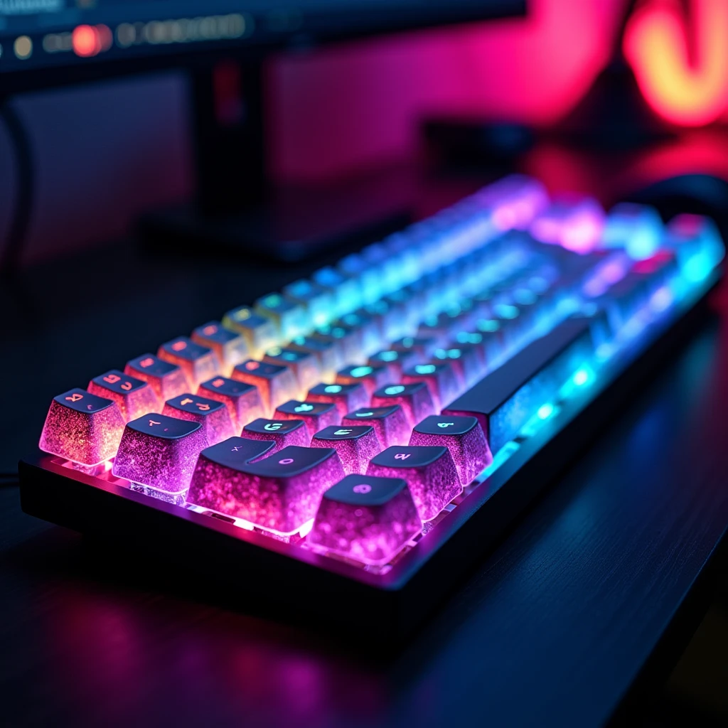 RGB keyboards use different types of keycaps, so there are several factors to consider.: Keycap Compatibility: RGB keyboards often use keycaps that are designed to match the distribution of LED light. Therefore, a keycap with a translucent or semi-transparent appearance will allow the LED light to shine through better, allowing the RGB light to shine through the keycap and making the lighting display more beautiful. Keycap material: PBT (Polybutylene Terephthalate): Good wear and fade resistant ABS material (Acrylonitrile Butadiene Styrene): Relatively cheaper material but can wear out faster than other materials. Design and pattern.: Keycaps can have various designs and patterns, such as transparent keycaps., Patterned glaze, Or keycaps with different printing patterns. Installation: The new keycaps you choose should match your keyboard's switch style, such as Cherry MX., razer, Or other types of switches, changing keycaps is a great way to customize your keyboard to give it a unique look and make the experience more special.