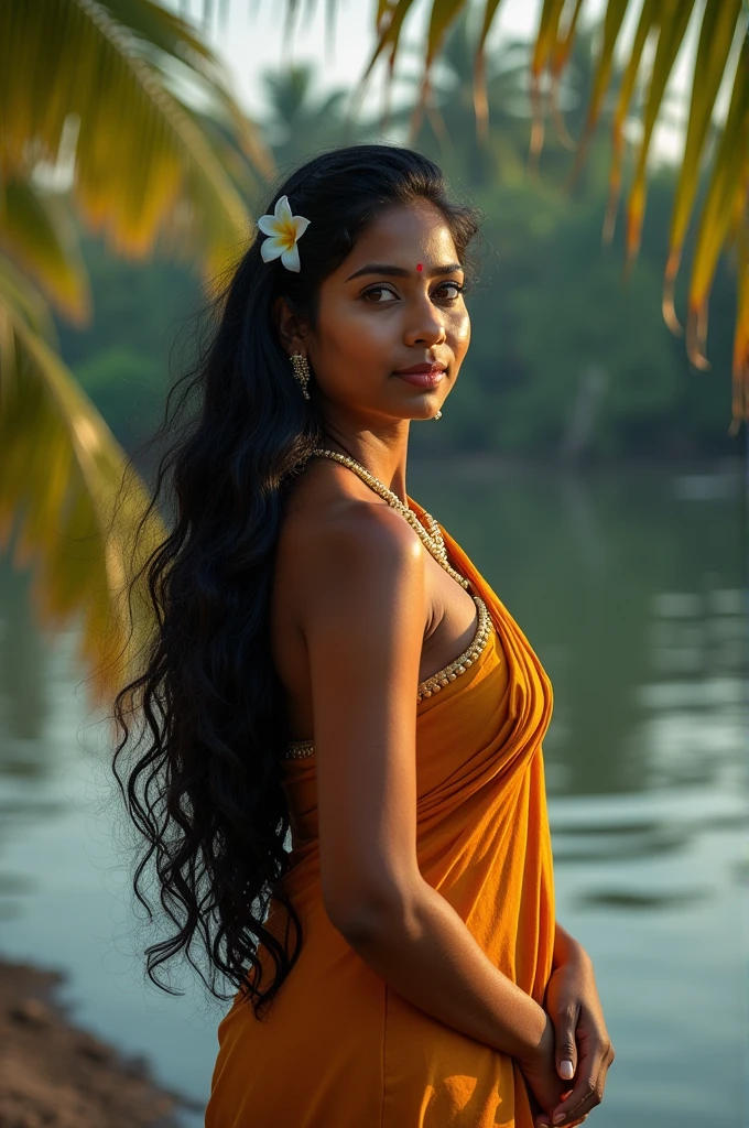 Create image of beautiful kerala women of age 35 with out dress