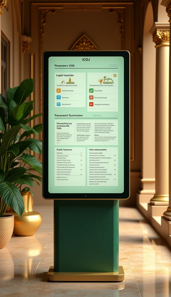 generate UI for Kiosk, The organization is Thai court. name COJ.