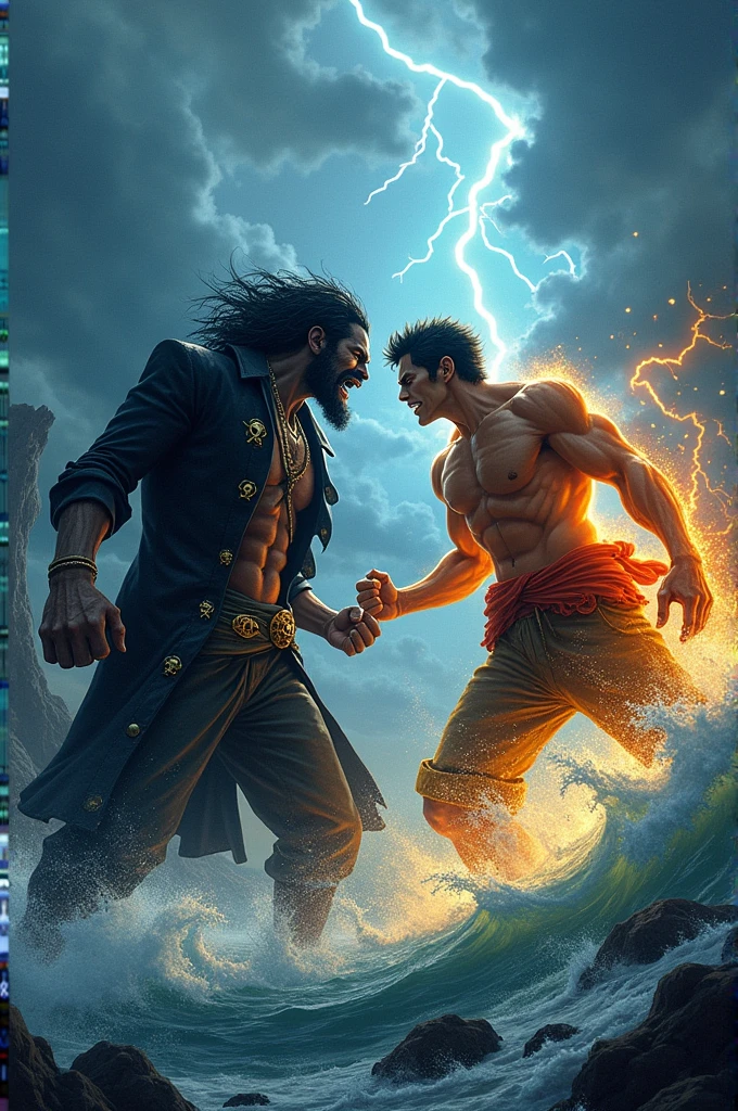 Make Blackbeard fight Luffy and have both of them have their power level at maximum