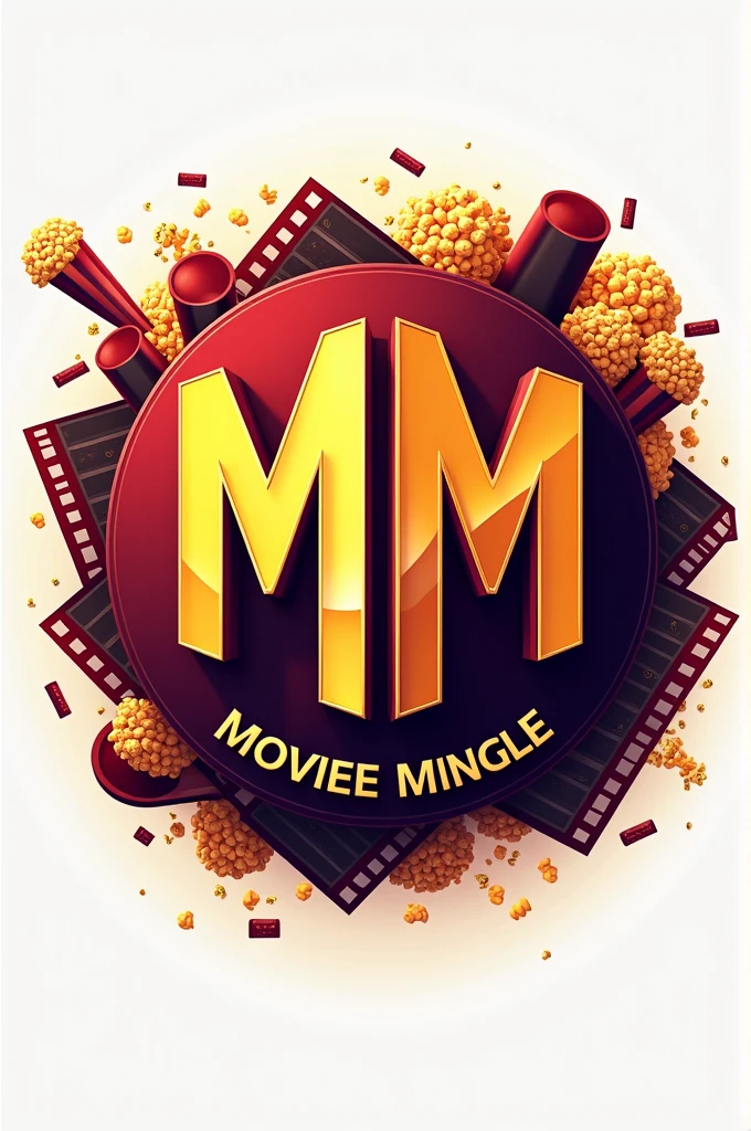 Create a logo representing my brand moviee mingle, the logo should have a capital MM and it's a movie channel