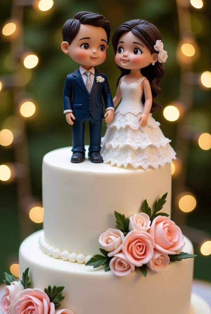 Gilberto and Fany, on a wedding cake