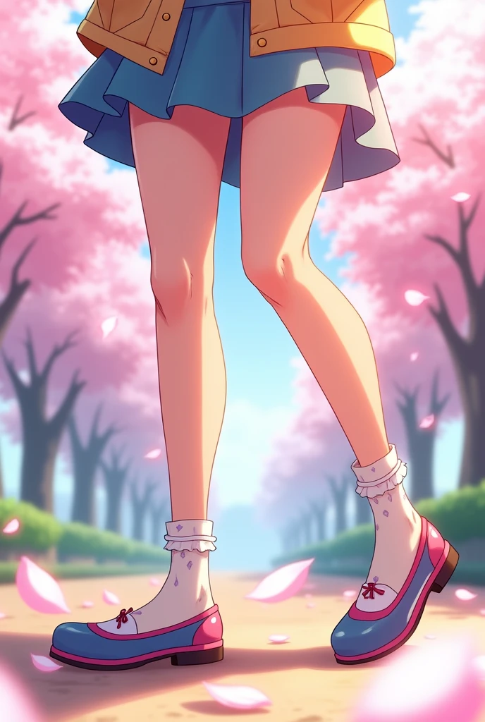 Anime girl feet with flat shoes