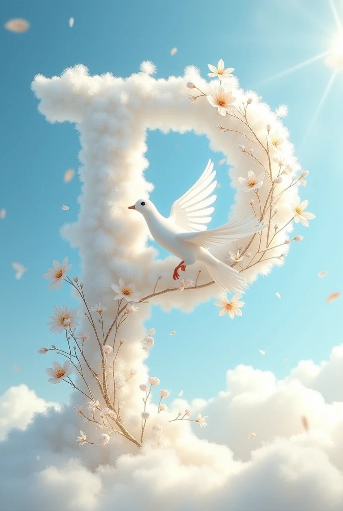 Chữ P phong cách Peace it's a dove