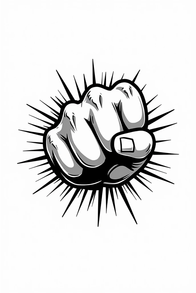 Create an iron fist logo with the name TETSU no ken. Cartoon that is not colored