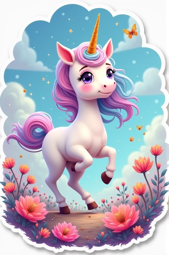 Animated unicorn sticker