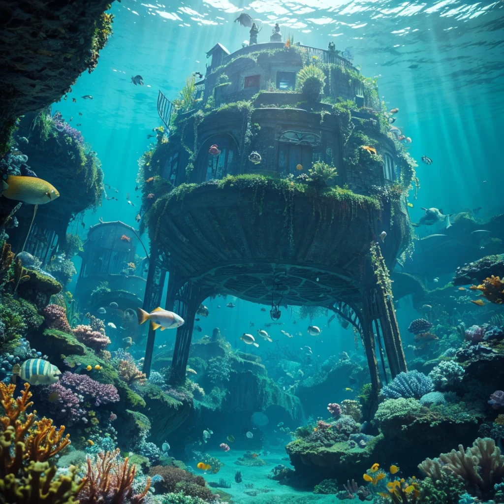 An underwater world inhabited by monsters
