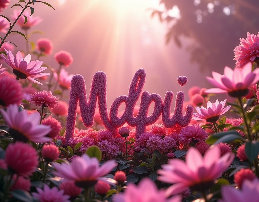 Many stylish flowers around"MDPI Production"These two words,Black and light pink as main colors,A Barbie feel