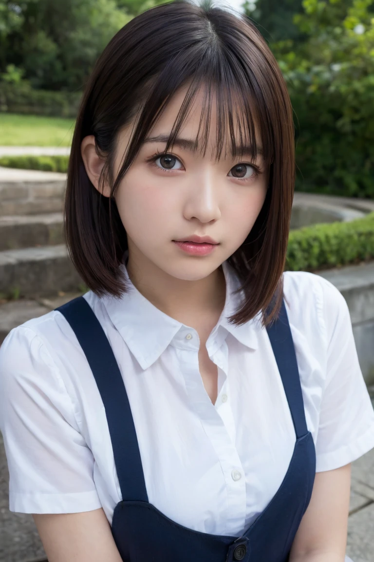 masterpiece, Highest quality, one person's, (beautiful girl, cute:1.3), (:1.3), Definition of very fine particles, (Symmetrical eyes:1.3),、((Japanese school girl uniform))、Semi-long hair、Bust Shot、((holding panties)) , (Panties as a gift),(Detailed silk panties:1.1),Focus Panties,((blush:1.3)),
