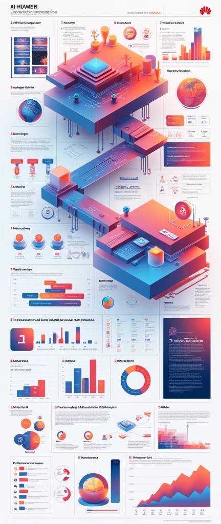 Help me generate an AI game art application analysis,Similar to long PDF,Portfolio format,Don't need too many colors,Be formal,The combination of Huawei's red and technological blue,White background,Need to include typographic elements,Design elements, etc.,Novel board style,Reference dribbble,Behance and other creative websites。