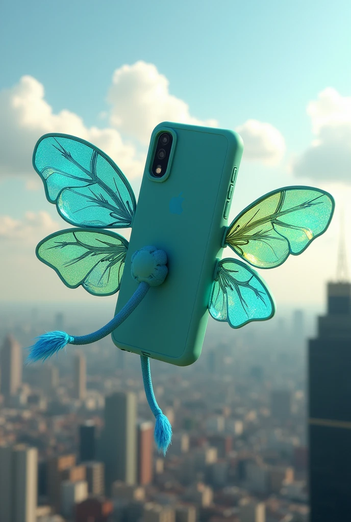 Phone case with silicone wings that have the capability to safely land on the ground if thrown or accidentally thrown from ontop of a tall building
