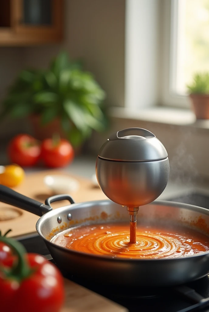 A ball type automatic stirrer for cooking