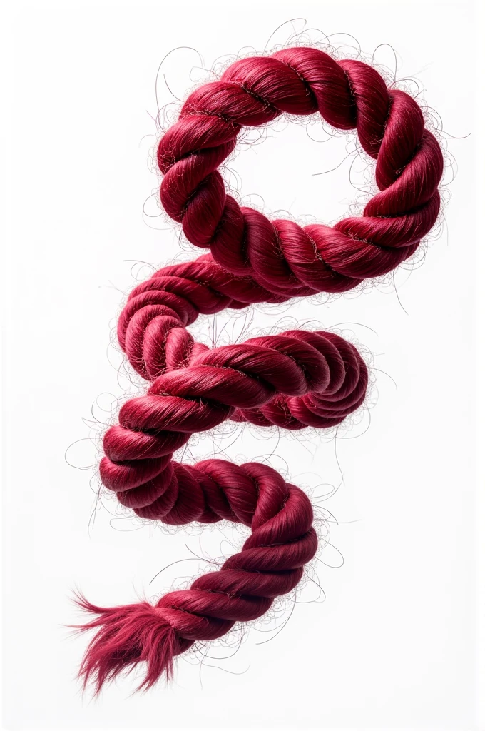 Image of a curvy maroon rope without background