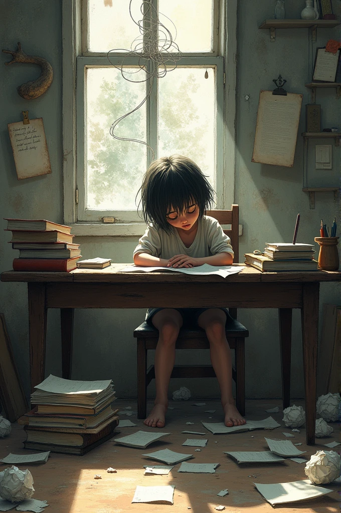 A sketch portraying how your body imposes a limitation to your intellectual activities
