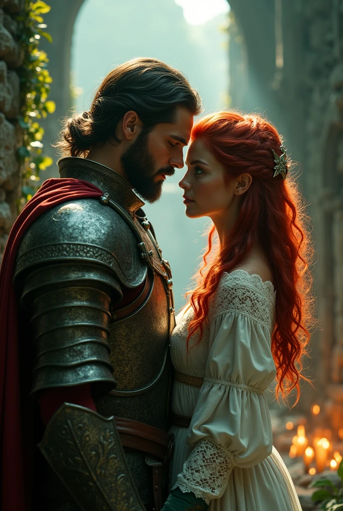 Beautiful lady red hair green eyes at the mercy of a handsome warlord 