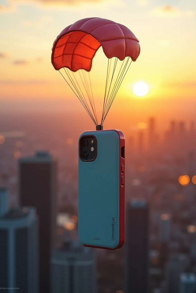 Phone case with small parachute that have the capability to safely land on the ground if thrown or accidentally thrown from ontop of a tall building