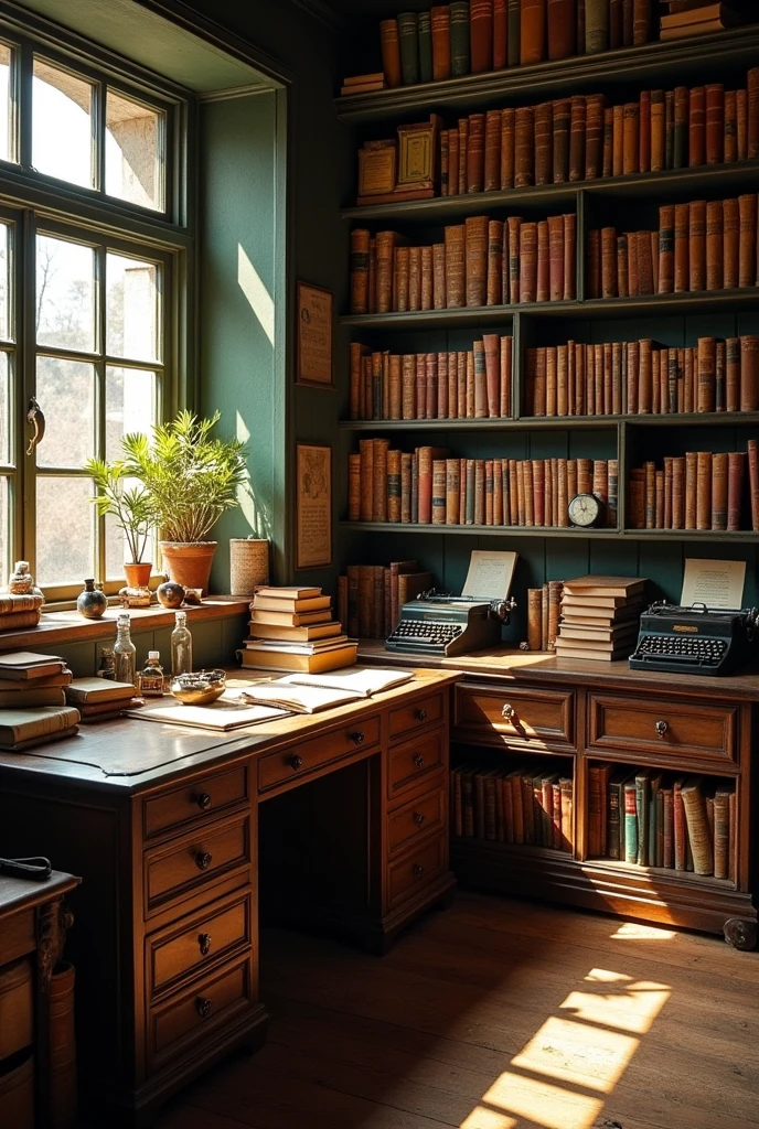 A room filled with retro books and documents
