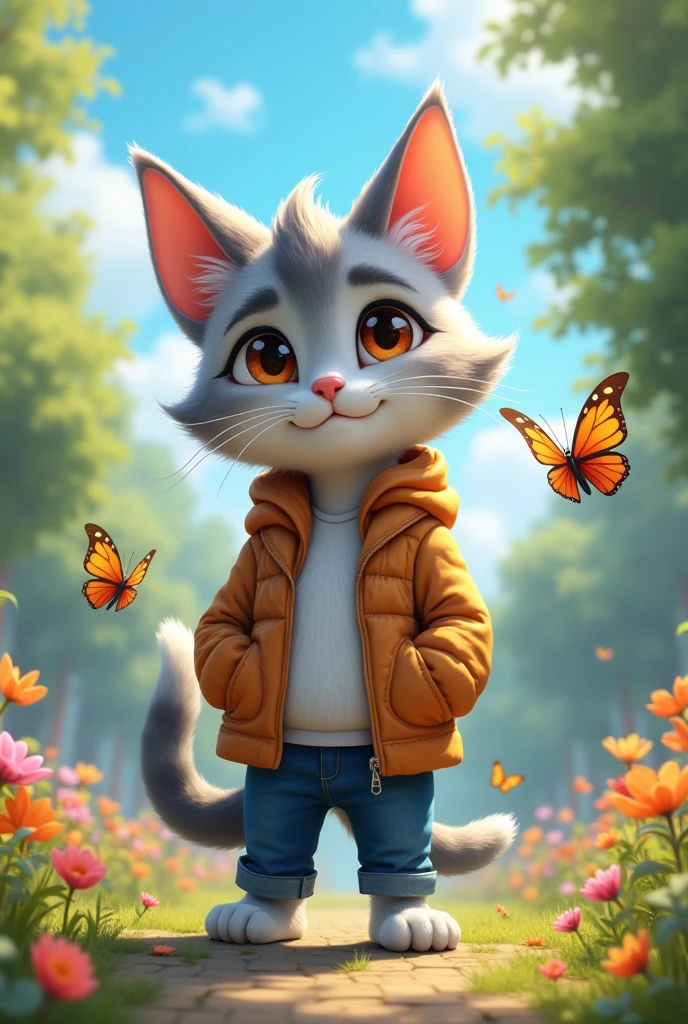 a grey haired cat boy is human