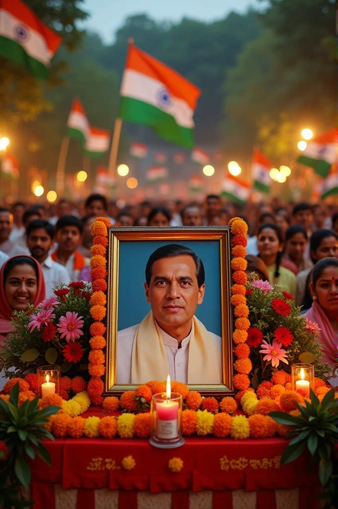 Image of rajeev gandhi, birthday celebration, Indian National Congress, Indian flag, photo