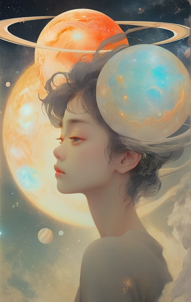 planets are born to fall in love, 天体はみんn孤独だ、Seize the dream、終わりのnい、Looking up at the sky with the naked eye、no human, strange head, a girl with 、Farbe々n、head,