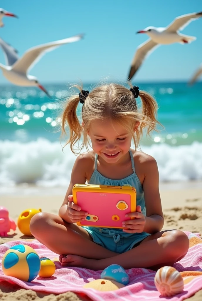 A the beach playing rx console