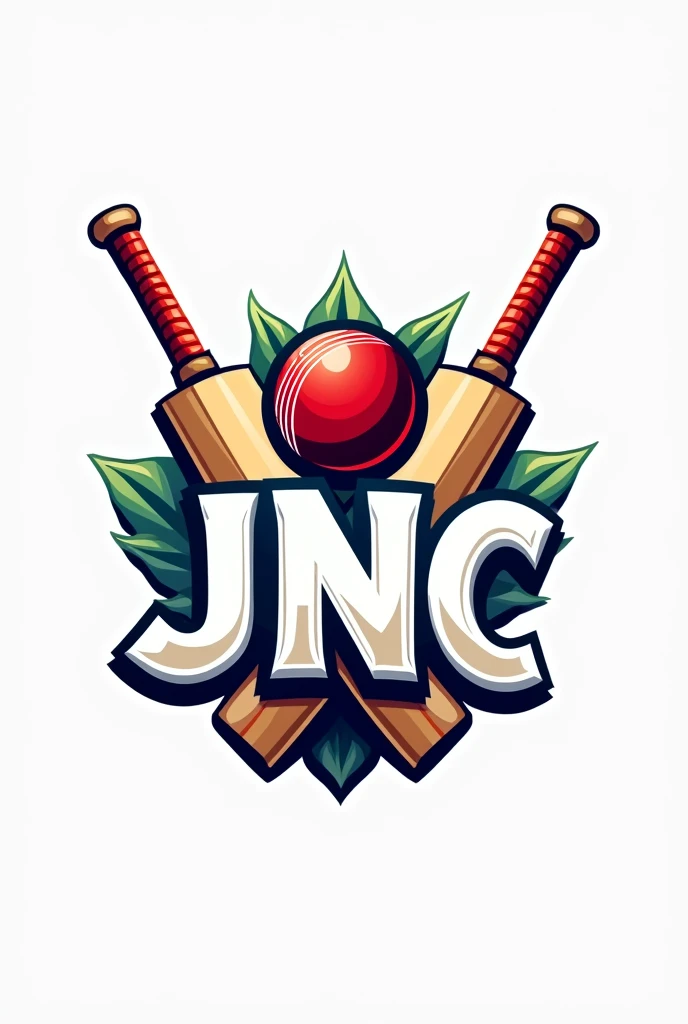 Professional cricket tournament logo with text wrapped "JNC" in cricket ball and bat theme
