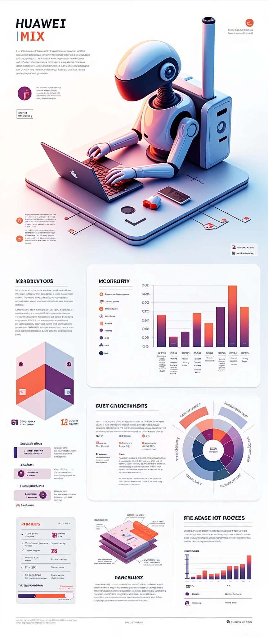 Help me generate an AI game art application analysis，Similar to long PDF，Portfolio format，Don&#39;t need too many colors，Be formal，The combination of Huawei&#39;s red and technological blue，White background，Need to include typographic elements，Design elements, etc.，Novel board style，Reference dribbble，Behance and other creative websites。