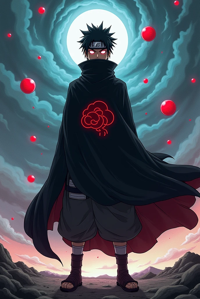 Cool Akatsuki version of Naruto with Rinnegan eyes and Jubi balls