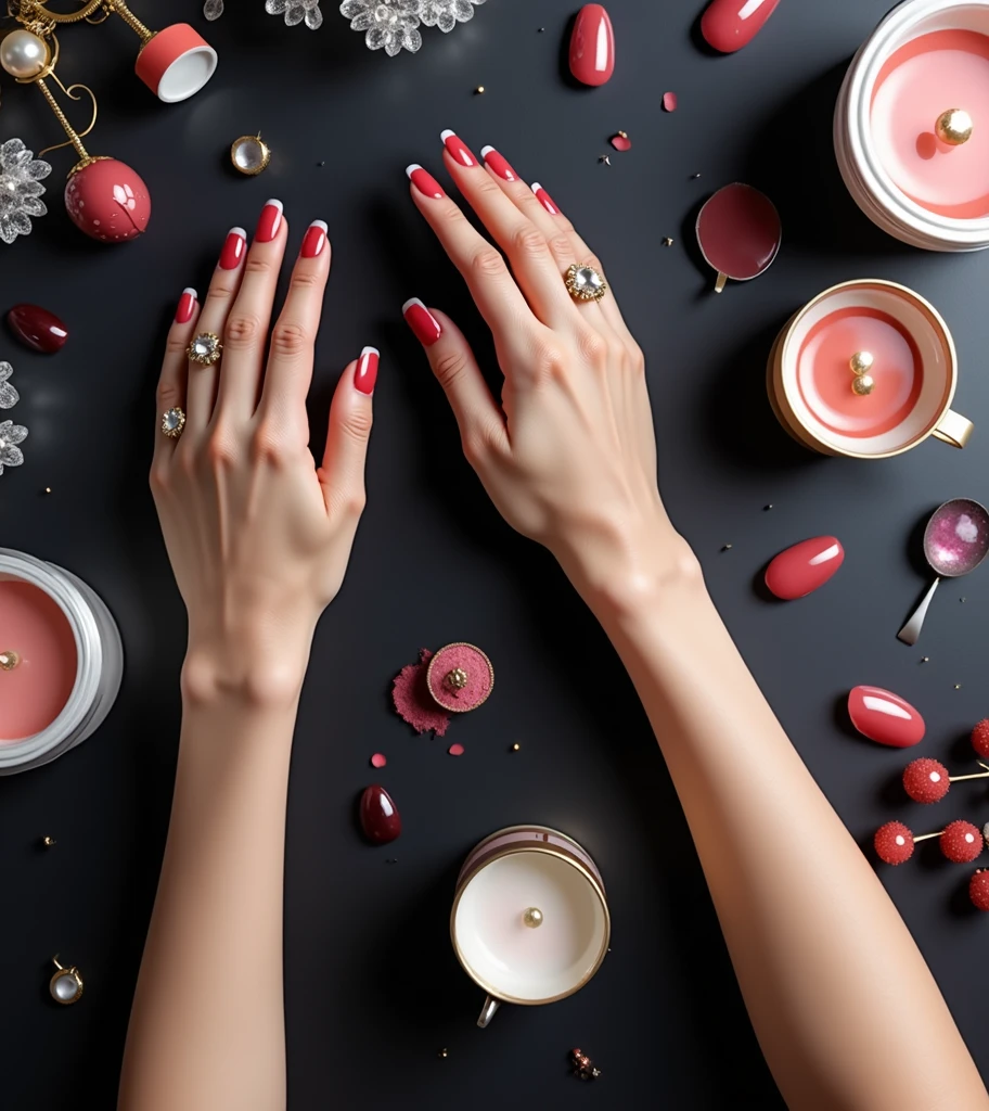 with bold nail shade and more elegency