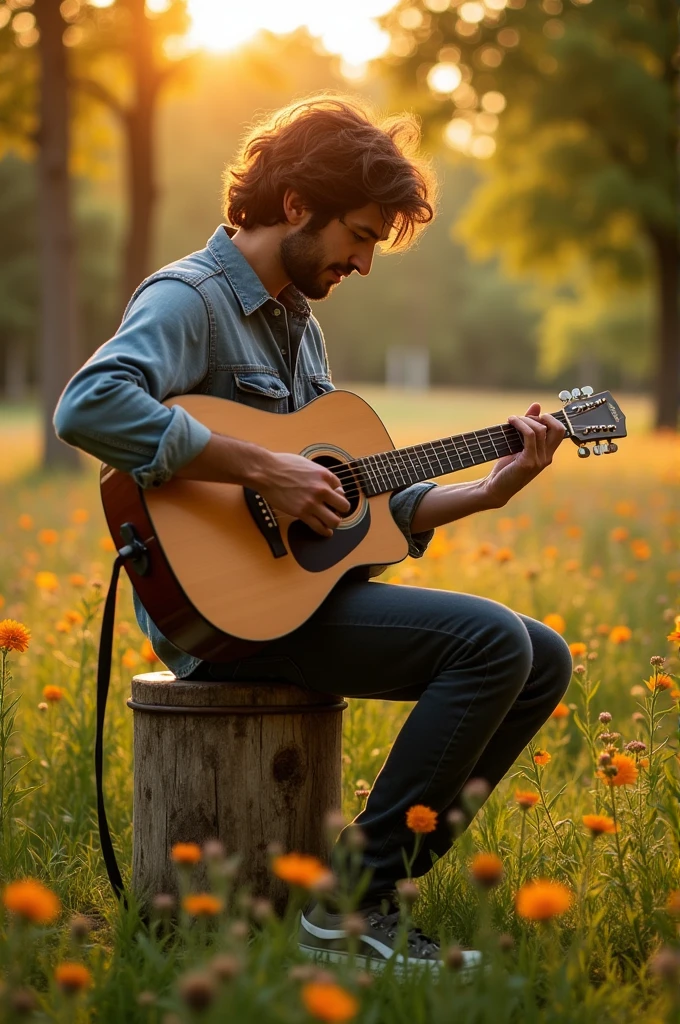 a man playing the guitar