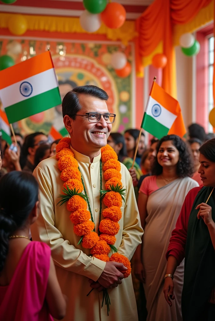 Image of rajeev gandhi of Congress party, birthday celebration, Indian National Congress, Indian flag, photo