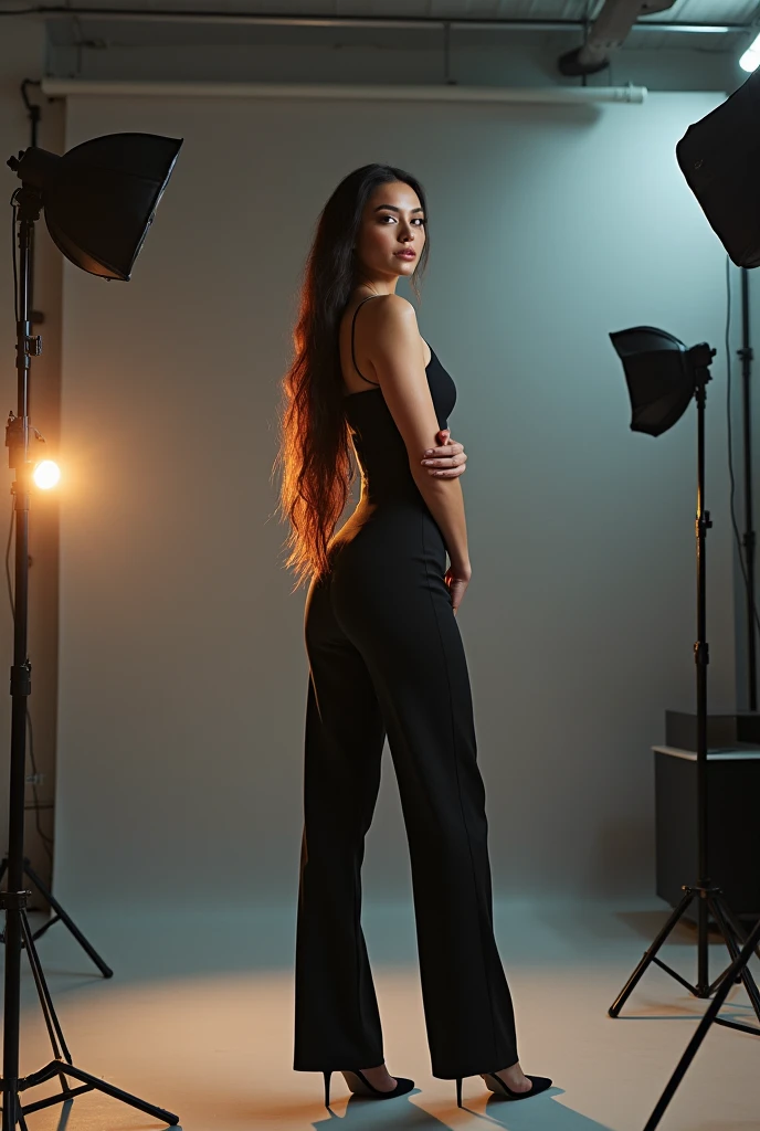 huge woman in studio