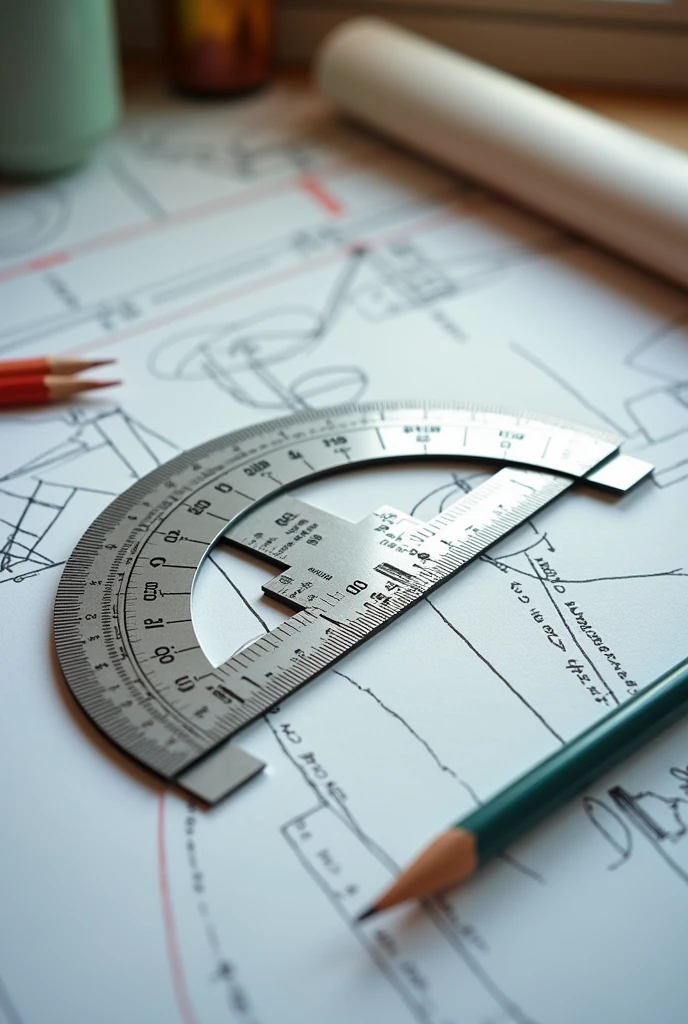 Protractor ruler with angle finder that are long and are jointed