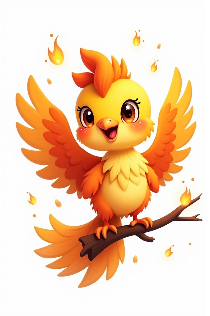 phoenix , Cute cartoon, white background