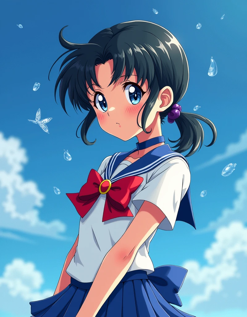 Sailor moon, Cute detailed, makoto shinkai!, makoto shinkai!!, makoto shinkai. —h 2160, ( ( makoto shinkai ) ), style of makoto shinkai, water dripping off him, makoto shinkai art style, clean detailed anime art, makoto shinkai style