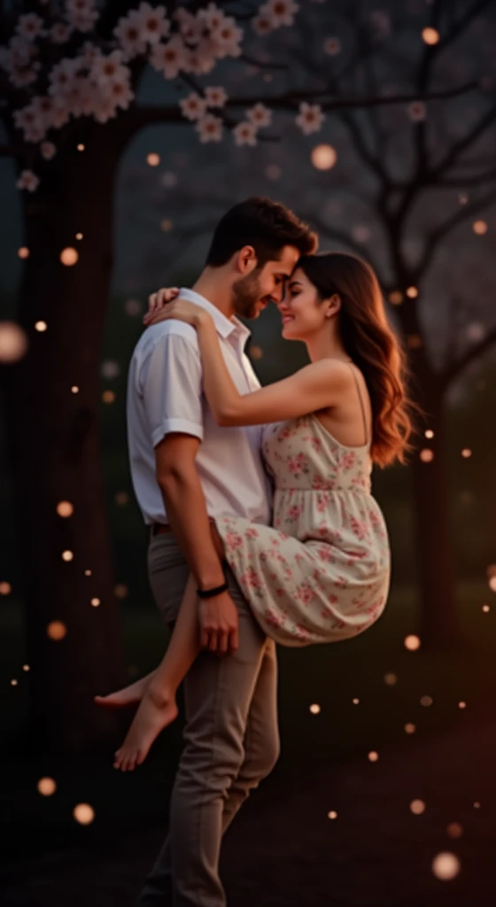 Couple hugging and kissing