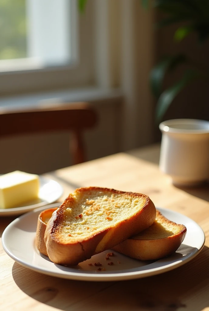a plate put a piece of bread