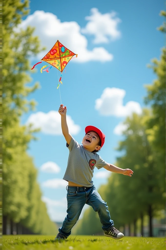 A boy with a hat