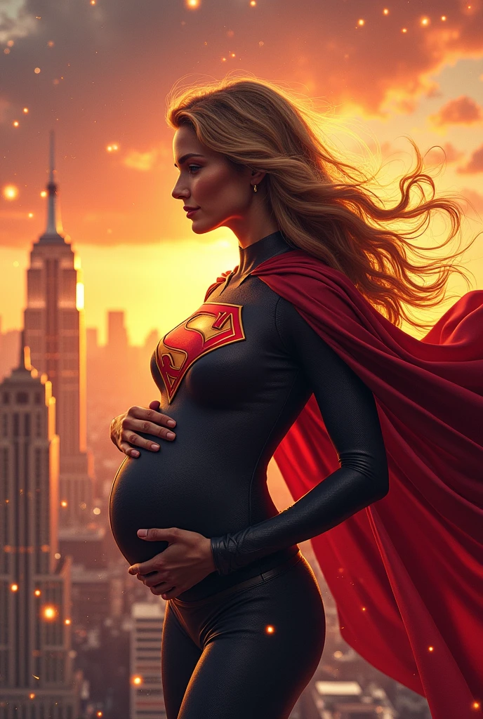 super hero woman pregnant suit
