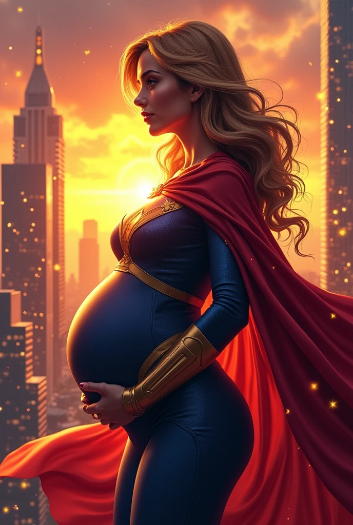 super hero woman pregnant suit