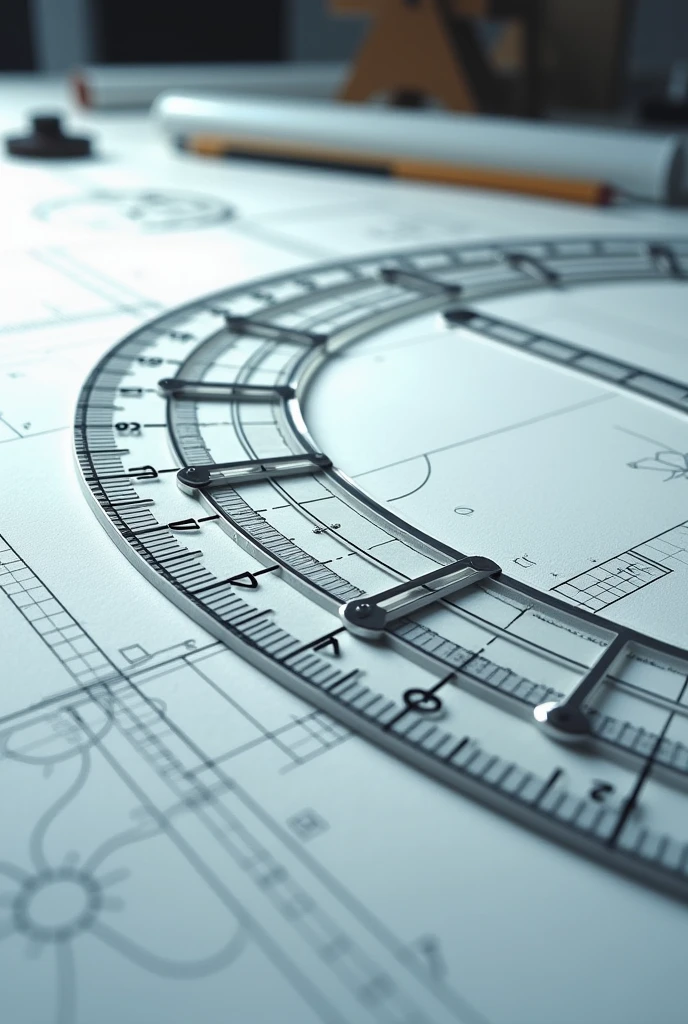 Protractor ruler with angle finder that are long 3m and are joined by joints 