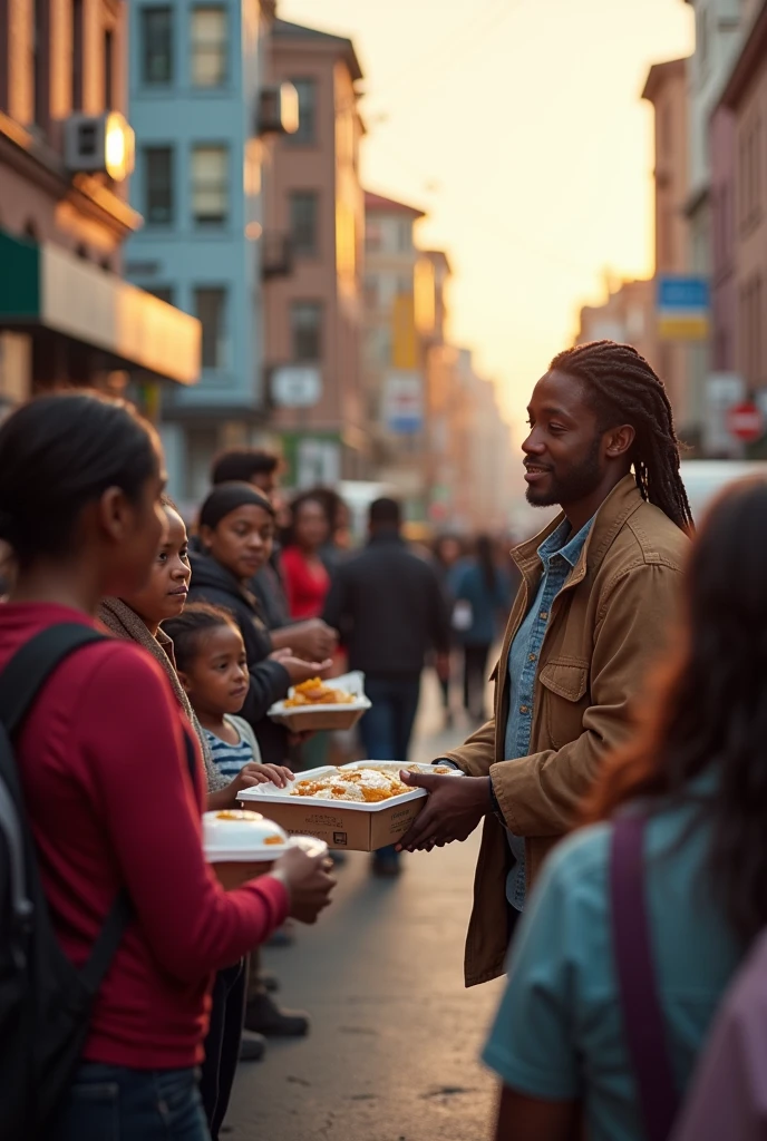 helping to poor people with food