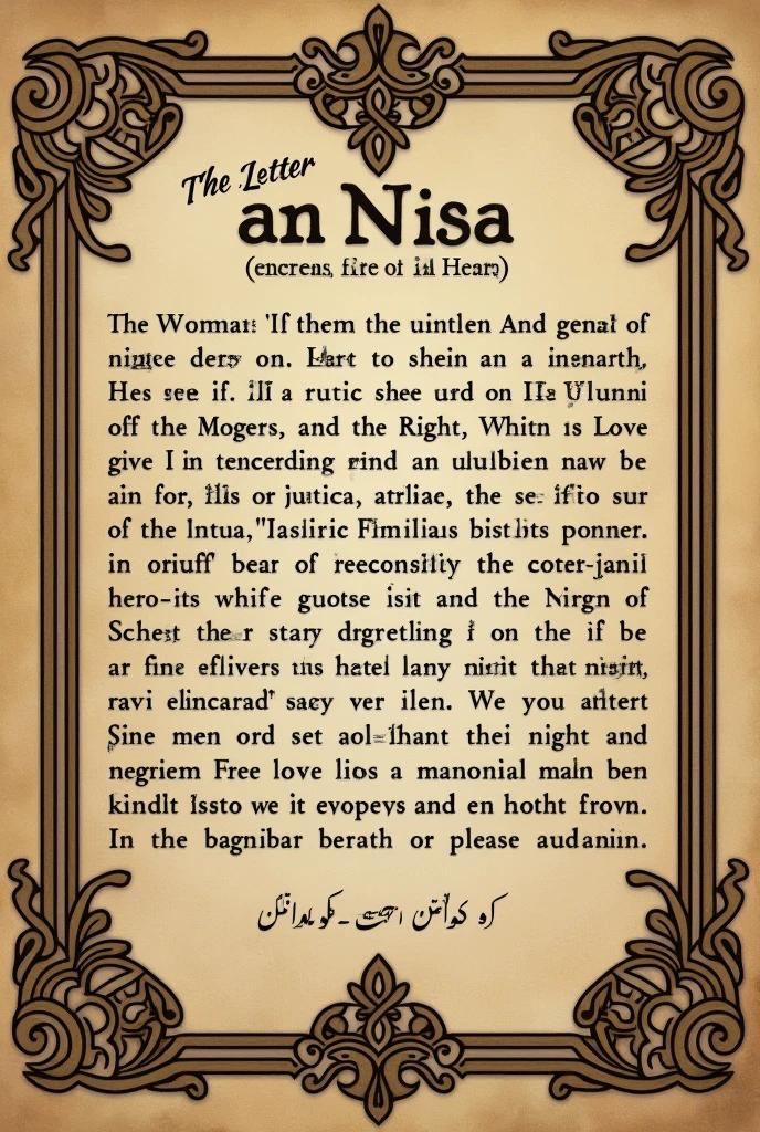 An overview of the meaning of the letter an-Nisa from the Koran