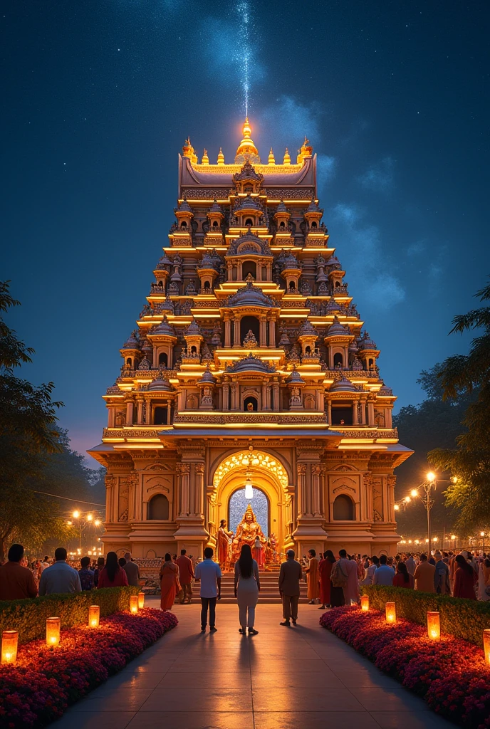 Hindu Temple with lightings