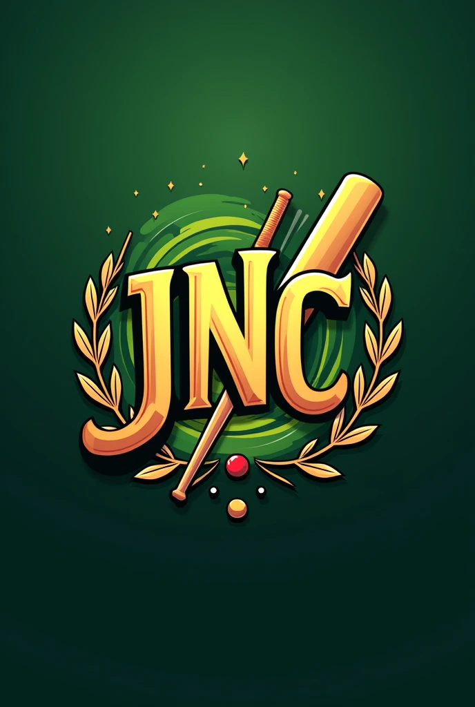 professional text logo of cricket tournament with text wrapped "JNC".
overall logo should be in text JNC with vector art in it